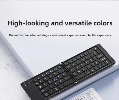 Mini Foldable Wireless Keyboard Slim Portable Bluetooth Keyboard Rechargeable Folding Keyboard - LKBA