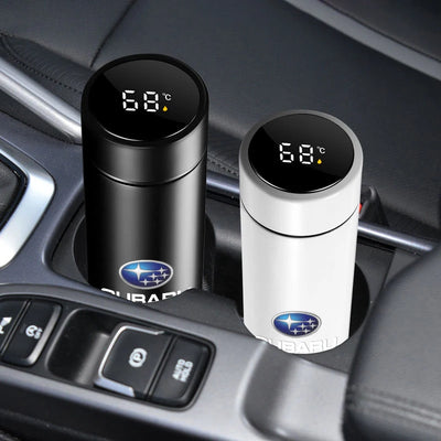 1Pcs Car Smart Thermos Bottle With Temperature Display Coffee Cup For Subaru WRX STI Forester Tribeca Levorg Impreza XV Outback - LKBA