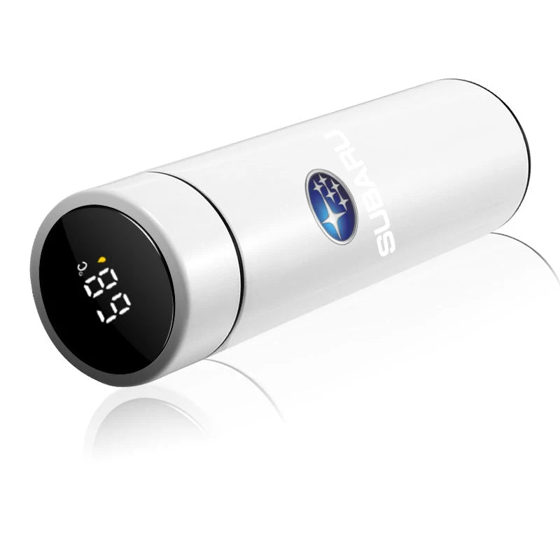 1Pcs Car Smart Thermos Bottle With Temperature Display Coffee Cup For Subaru WRX STI Forester Tribeca Levorg Impreza XV Outback - LKBA