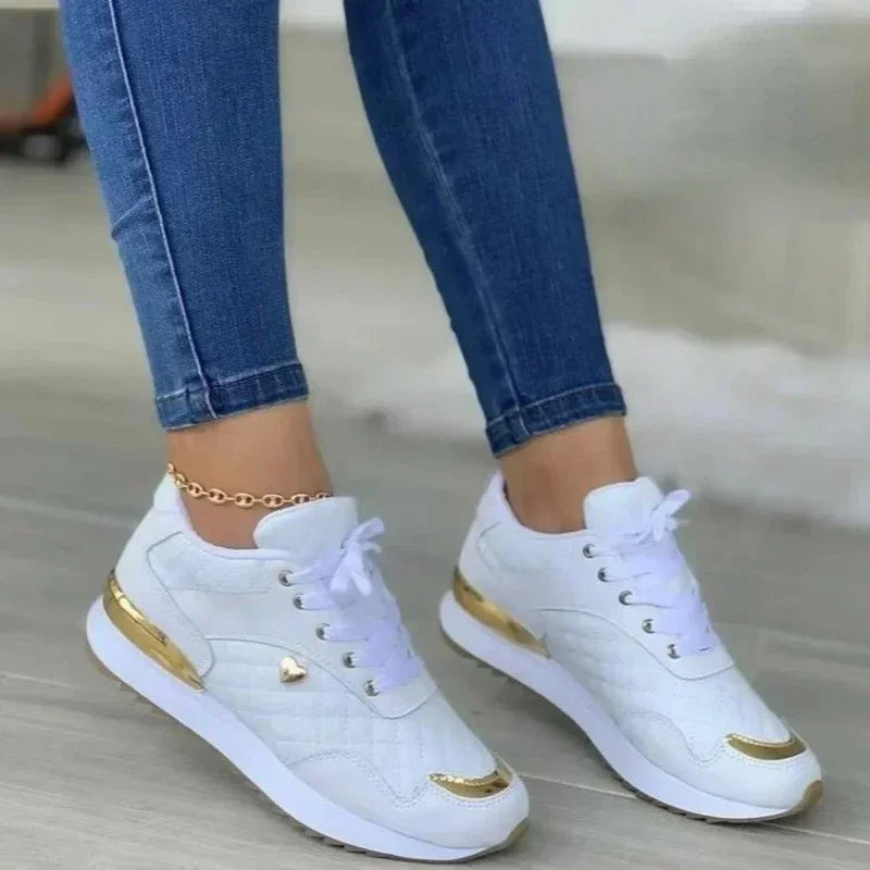 2025 Women's Mesh Sneakers Patchwork Lace Up Flat Shoes for Women Lightweight Female Shoes Classic Versatile Zapatillas De Mujer - LKBA