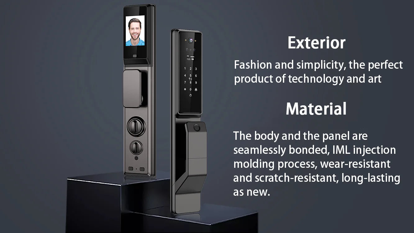 Waterproof Outdoor Smart  Lock Wifi Alexa Tuya APP Aluminium Alloy Material Fingerprint Password Smart Door Lock With Camera - LKBA