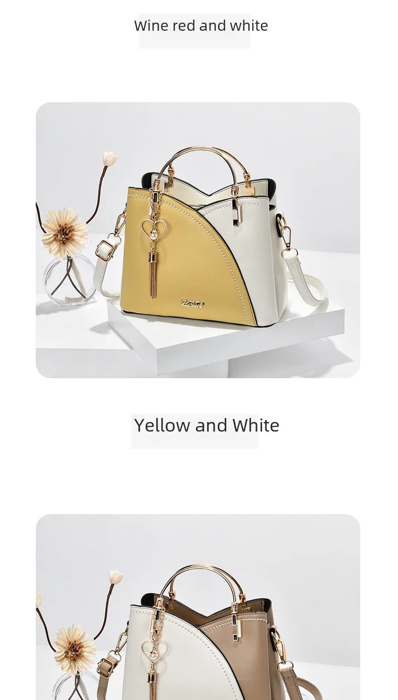 Trendy High-end Feel Women's Shoulder Bag 2021 New Color Blocking Large Capacity Fashionable Single Shoulder - LKBA