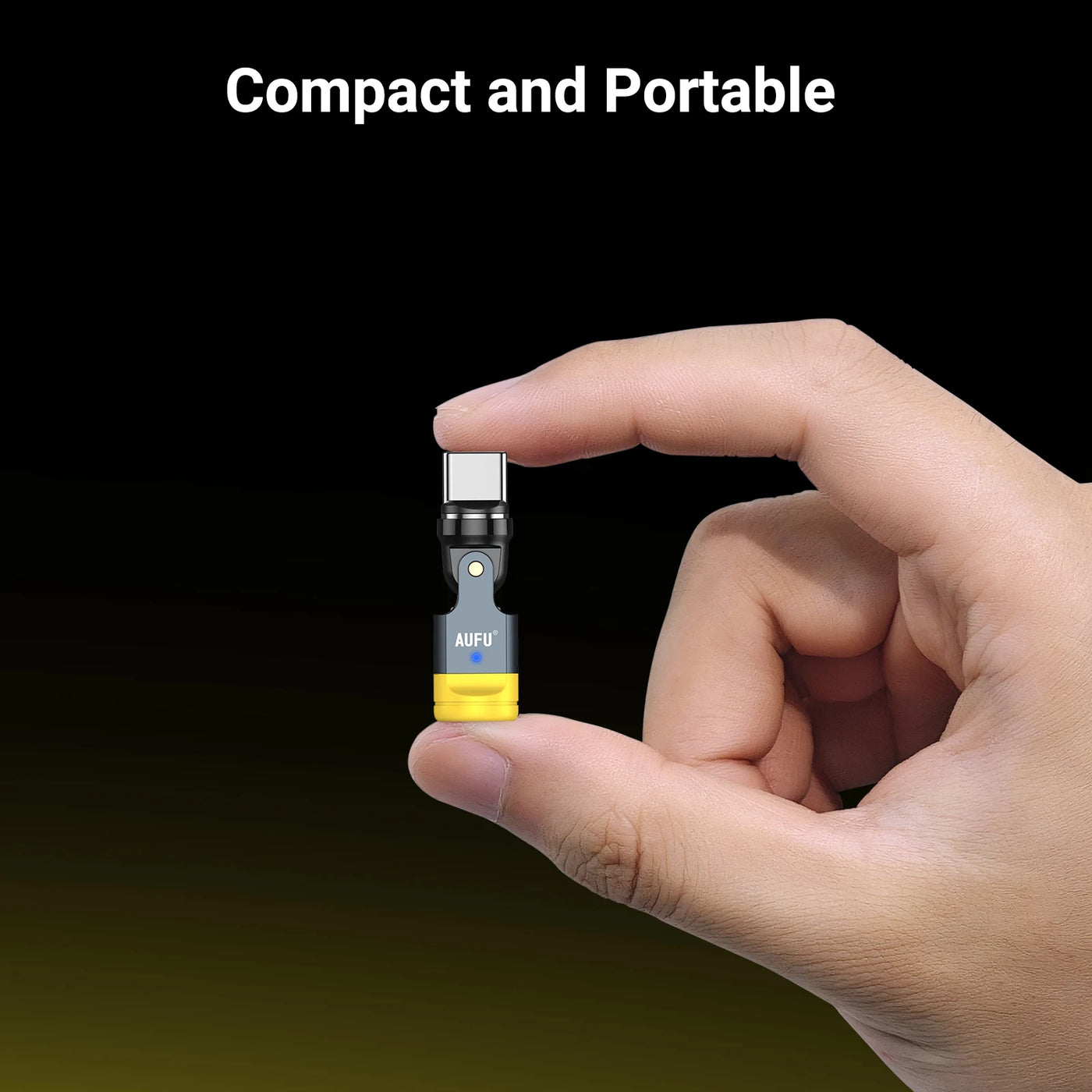 AUFU 540 Degree Rotating Magnetic Adapter USB to Type-C Charging Cable Magnetic USB C Female Converter for iPhone17 Mobile Phone - LKBA