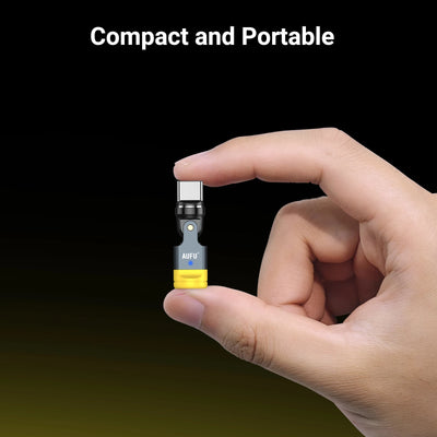 AUFU 540 Degree Rotating Magnetic Adapter USB to Type-C Charging Cable Magnetic USB C Female Converter for iPhone17 Mobile Phone - LKBA