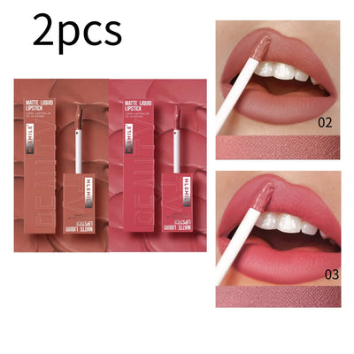6 Color Non-stick cup Velvet Satin Gloss Lip Glaze Mist Liquid matte lipstick Waterproof long-lasting - LKBA