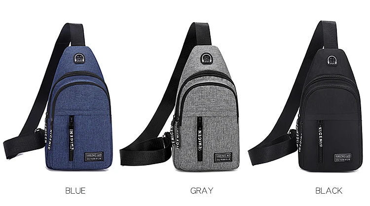 Travel Men's Handbags Multifunctional USB Chest Bag Designer Messenger Crossbody Bags Water-Proof Shoulder Bag Sports Back Pack - LKBA