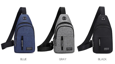 Travel Men's Handbags Multifunctional USB Chest Bag Designer Messenger Crossbody Bags Water-Proof Shoulder Bag Sports Back Pack - LKBA