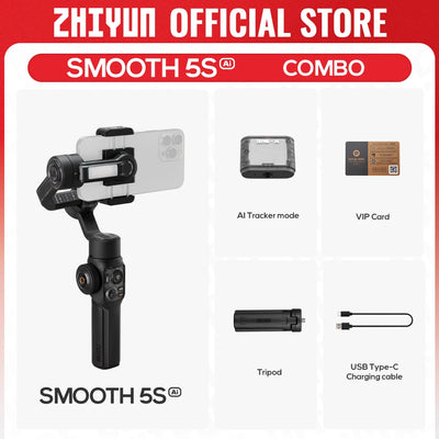 SMOOTH 5S AI Tracking Handheld Stabilizer 3-Axis Smartphone Gimbal Outdoor Gimbals - LKBA