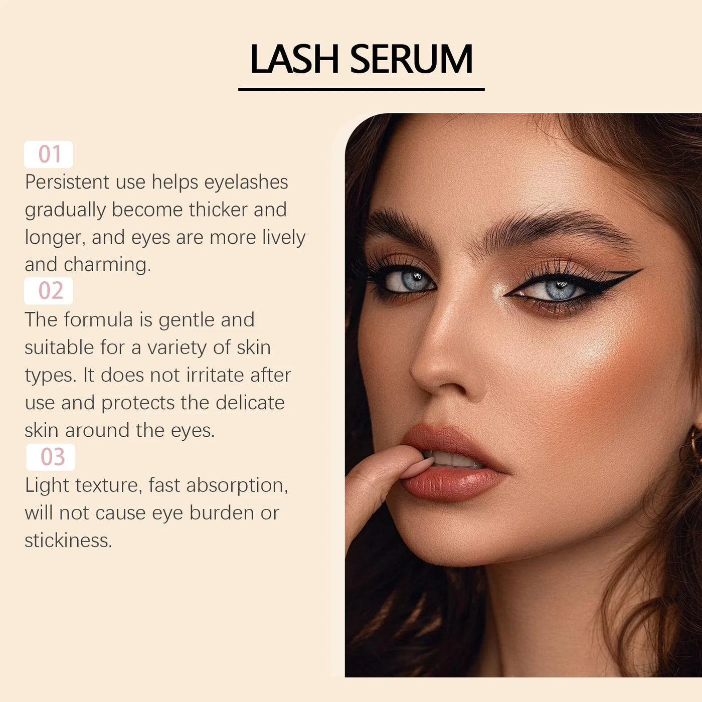 Fast Eyelash Growth Serum Natural Eyelash Enhancer Longer Fuller Thicker Curling Lash Treatment Eye Care Products Makeup - LKBA
