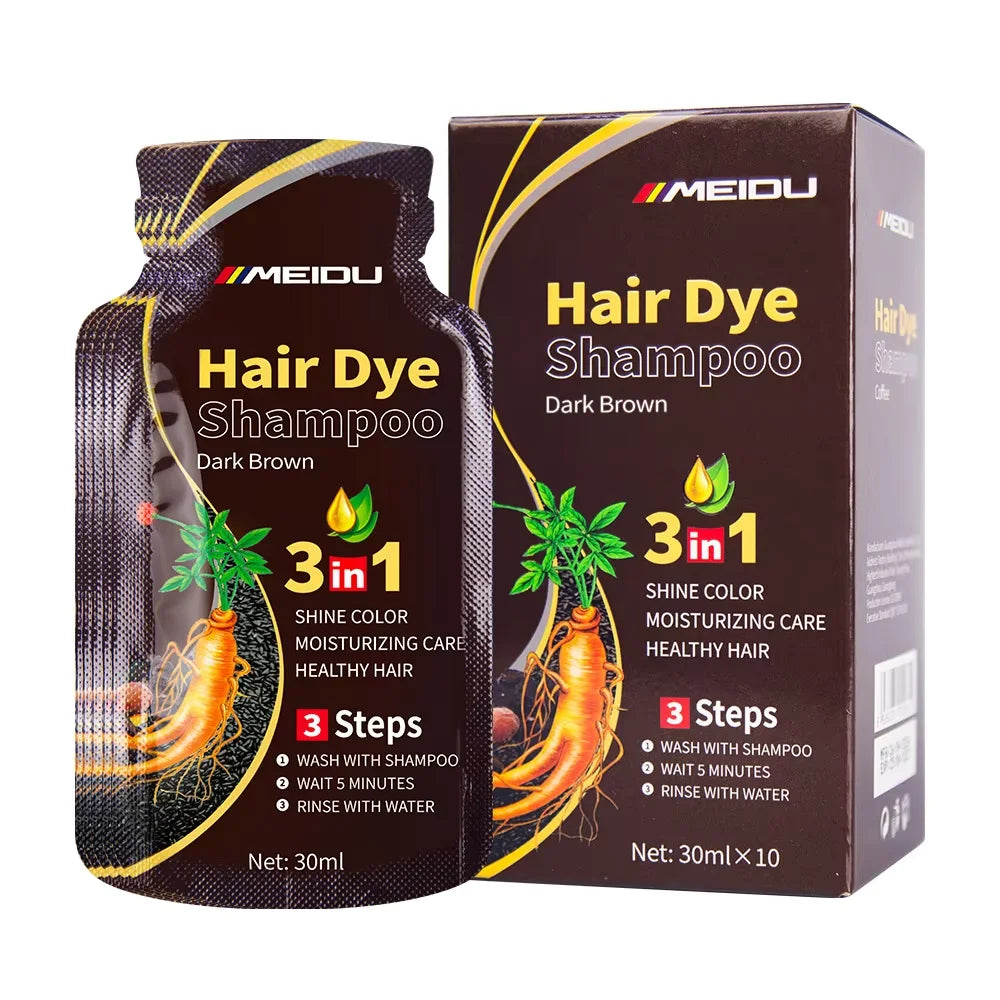 30ml/500ml 3-in-1 Quick Hair Dye Shampoo Natural Black Herbal Hair Dye Moisturizes Mild Hair Dye Conditioner Hair Care Products - LKBA