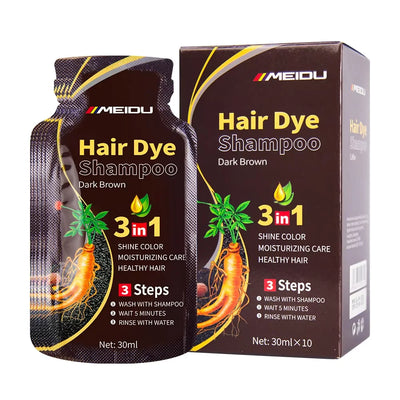 30ml/500ml 3-in-1 Quick Hair Dye Shampoo Natural Black Herbal Hair Dye Moisturizes Mild Hair Dye Conditioner Hair Care Products - LKBA