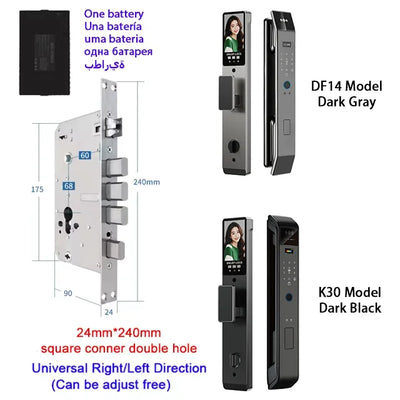 Tuya APP Smart Life APP Control Voice Intercom Smart Lock 3D Face Recognition Fingerprint Password Smart Door Lock with Camera