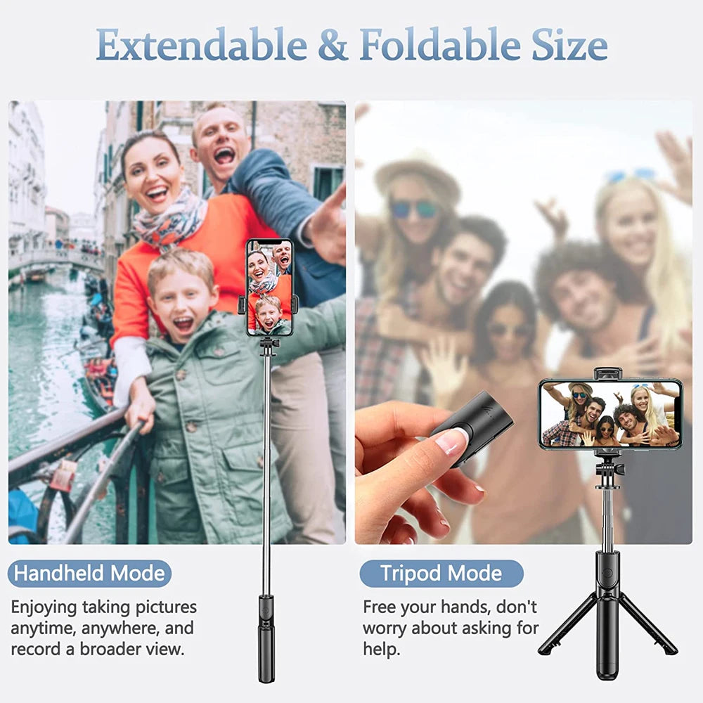 3 In 1 Bluetooth Wireless Selfie Tripod with Fill Light Shutter Remote Control - LKBA