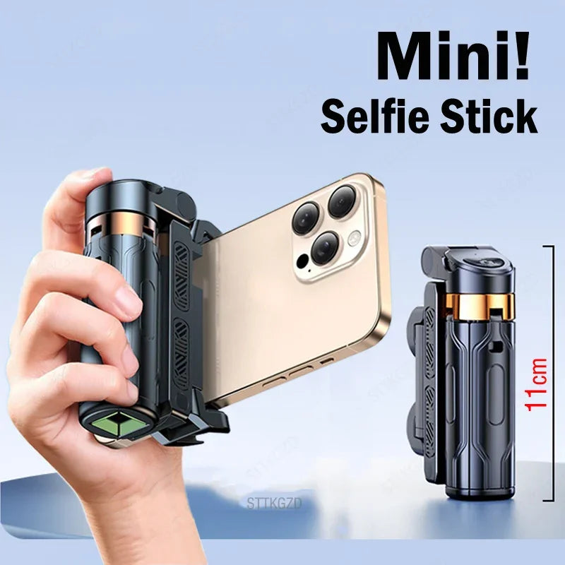 Super Mini Selfie Stick Portable Phone Holder Shooting Aid Versatile Integrated Design Bluetooth Remote - LKBA