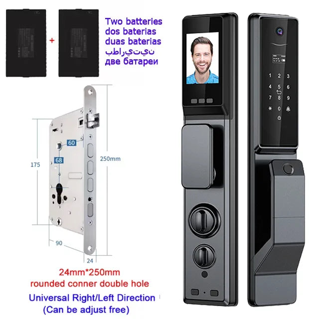 Waterproof Outdoor Smart  Lock Wifi Alexa Tuya APP Aluminium Alloy Material Fingerprint Password Smart Door Lock With Camera - LKBA