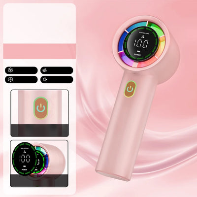 Handheld Fan 6 Speed 3000mAh Battery Personal Digital Display USB Rechargeable for Travel Outdoor School Gift Idea - LKBA