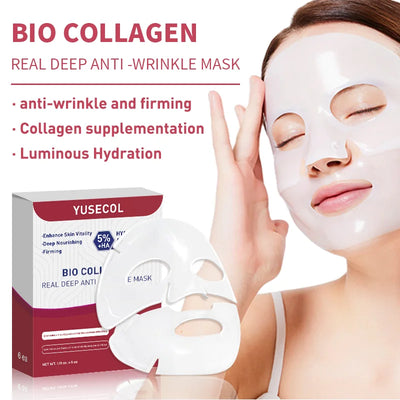 Korean Bio Collagen Anti-aging Face Mask Hyaluronic Acid Deep Hydrating Moisturizing Whitening Lightening Facial Skin Care - LKBA