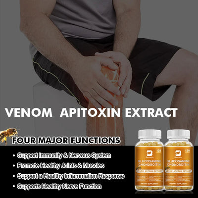 Glucosamine Chondroitin Bee Venom Extract Capsules for Joint & Knee Health No Pain Discomfort of Bones and Joint - LKBA