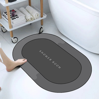 Super Absorbent Bathmat Quick Drying Bathroom Rug Non-Slip Entrance Doormat Floor Mats Toilet Carpet Bath - LKBA