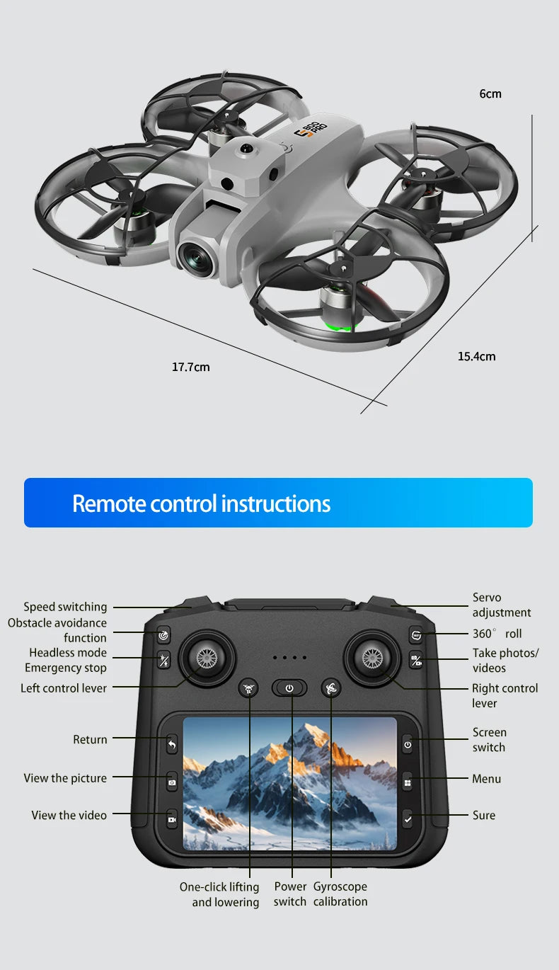 NEW ES800 Pro Mini Drone 1080P HD Camera Brushless Motor Obstacle Avoidance Aerial Photography Remote Control Aircraft Quadcopter - LKBA