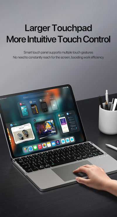 Foldable Bluetooth 5.0 Keyboard with Touchpad & Phone Holder for Phones Tablets PC iOS Android Windows Mac - LKBA