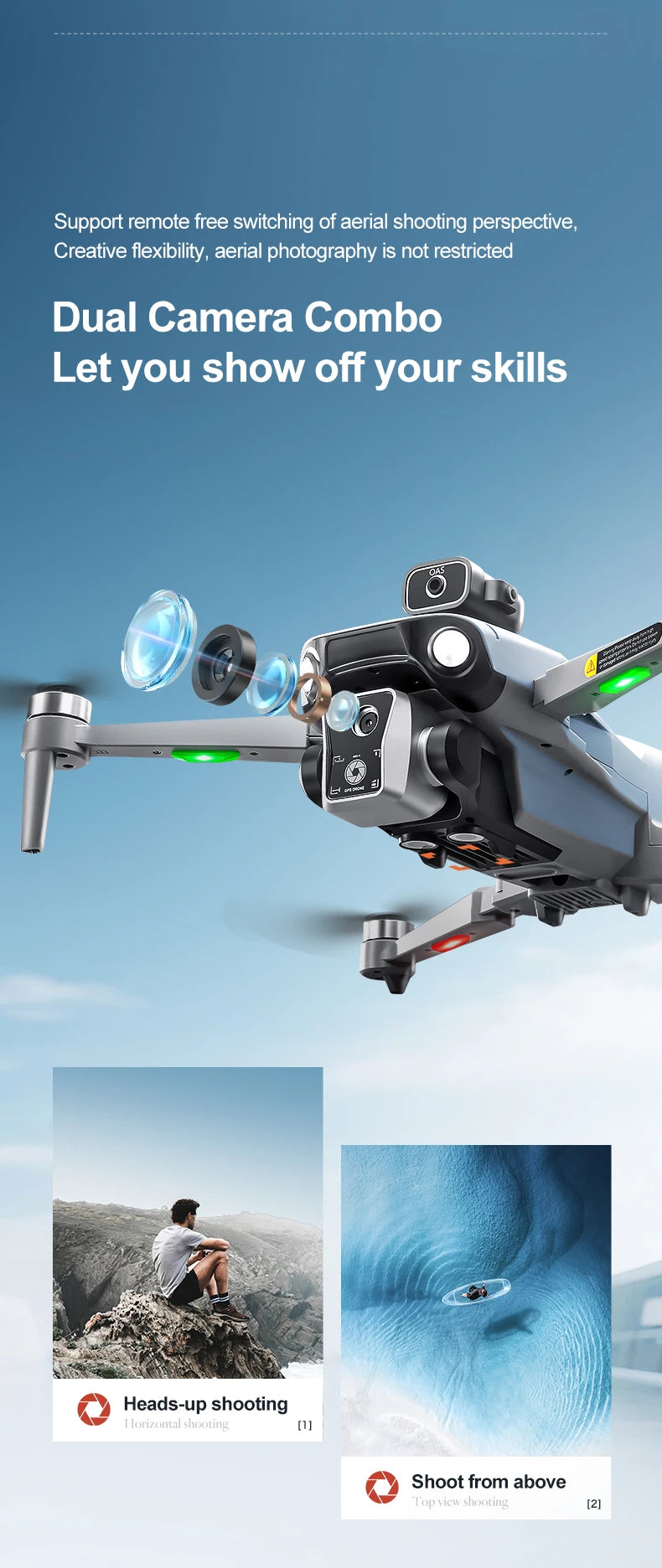 New K19 Max Drone 4.5-Inch Large Screen 360° Obstacle Avoidance GPS Positioning Optical Flow Positioning RC Airdrop Device - LKBA