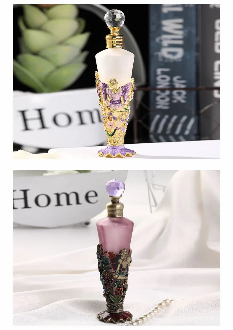 25ml Vintage Essential Oil Dropper Stick Bottle Middle East Style Mental Engrave Refillable Perfume Container Delicate Dispenser - LKBA