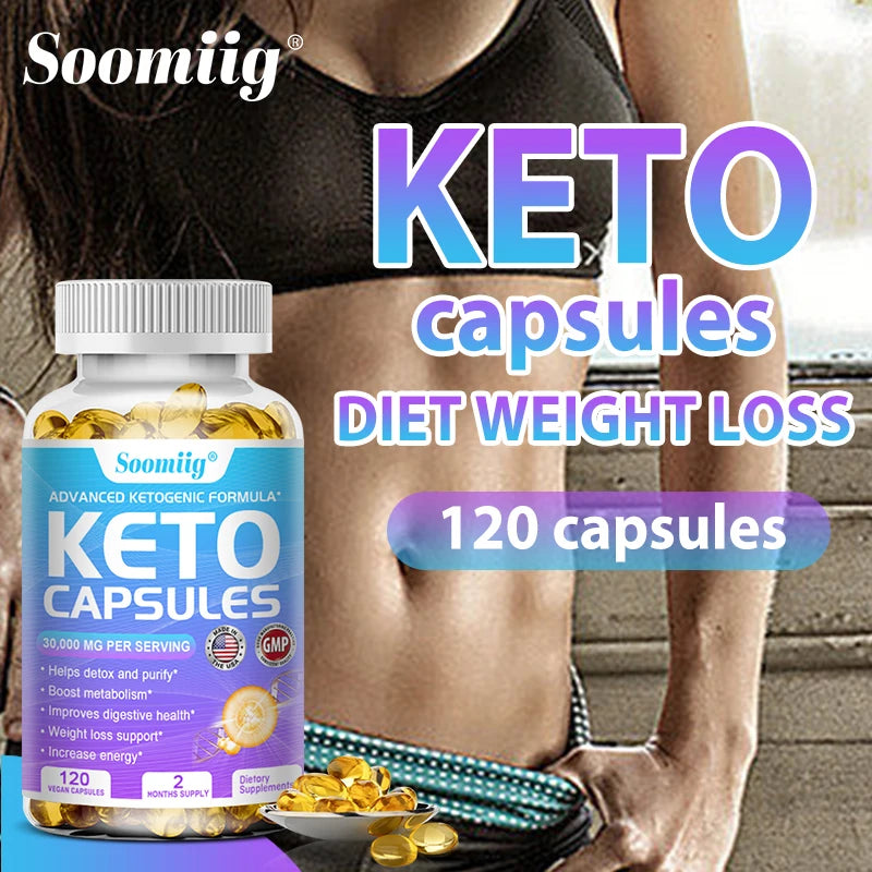 Keto Capsules - Fat Burning, Detoxification, Weight Loss, Metabolism Boost, Weight Management, Immune System Boost - LKBA