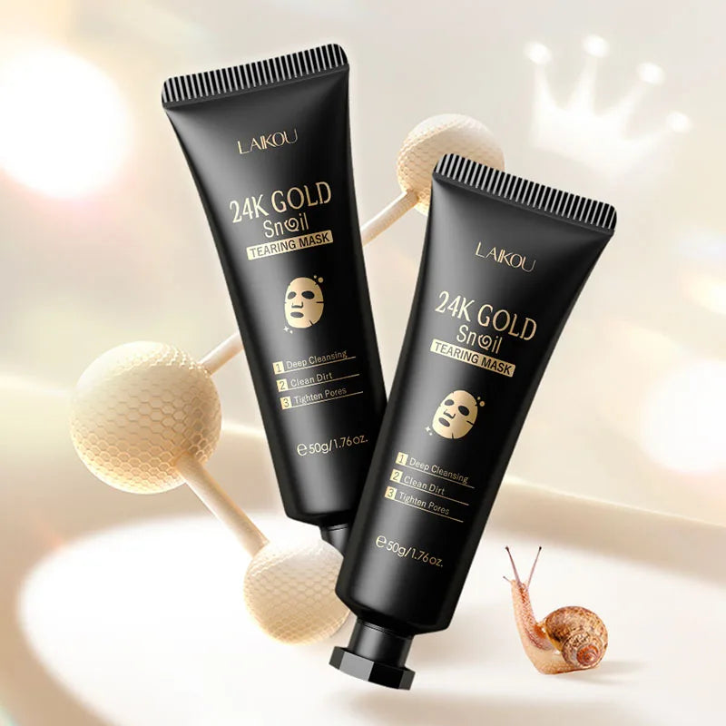 LAIKOU 24K Gold Sakura Peeling Face Mask Anti Wrinkle Whitening Blackhead Removal Facial Tear Off Mask Skin Care Products - LKBA