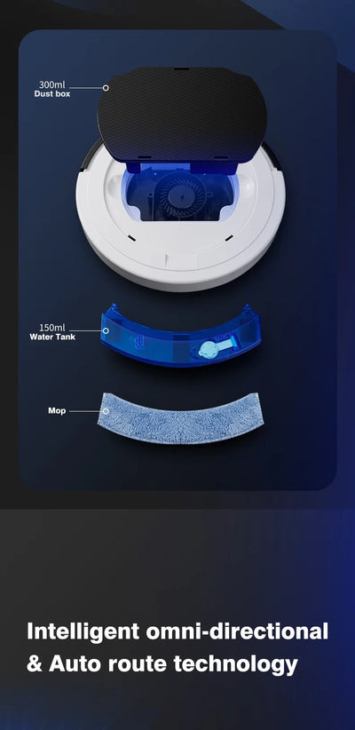 Intelligent Sweeping Robot Large Water Tank Mobile App Remote Control Planning And Cleaning Line Low Noise 2000 Pa Large Suction - LKBA