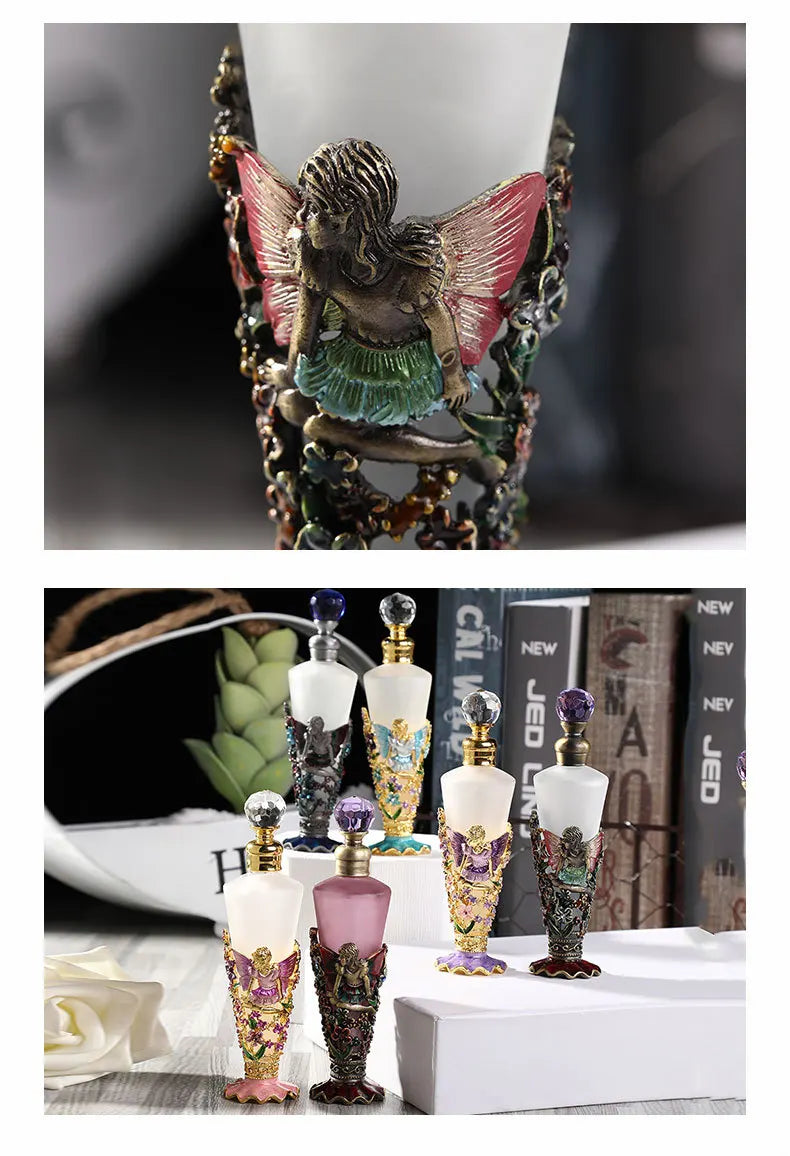 25ml Vintage Essential Oil Dropper Stick Bottle Middle East Style Mental Engrave Refillable Perfume Container Delicate Dispenser - LKBA