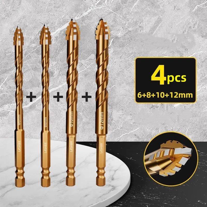 Upgraded four-edged sawtooth drill bit for tile drilling and concrete special electric drill ultra-high hardness drill bit - LKBA