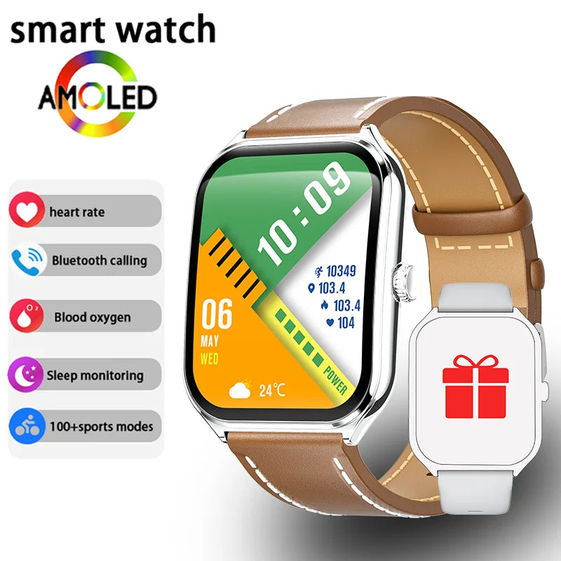 New Ultra Thin Smart Watch men 1.96" AMOLED 360*360 HD Pixel Display Always Show Time Call Reminder Smartwatch Ladies For huawei - LKBA