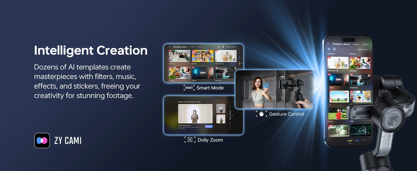 SMOOTH 5S AI Tracking Handheld Stabilizer 3-Axis Smartphone Gimbal Outdoor Gimbals - LKBA