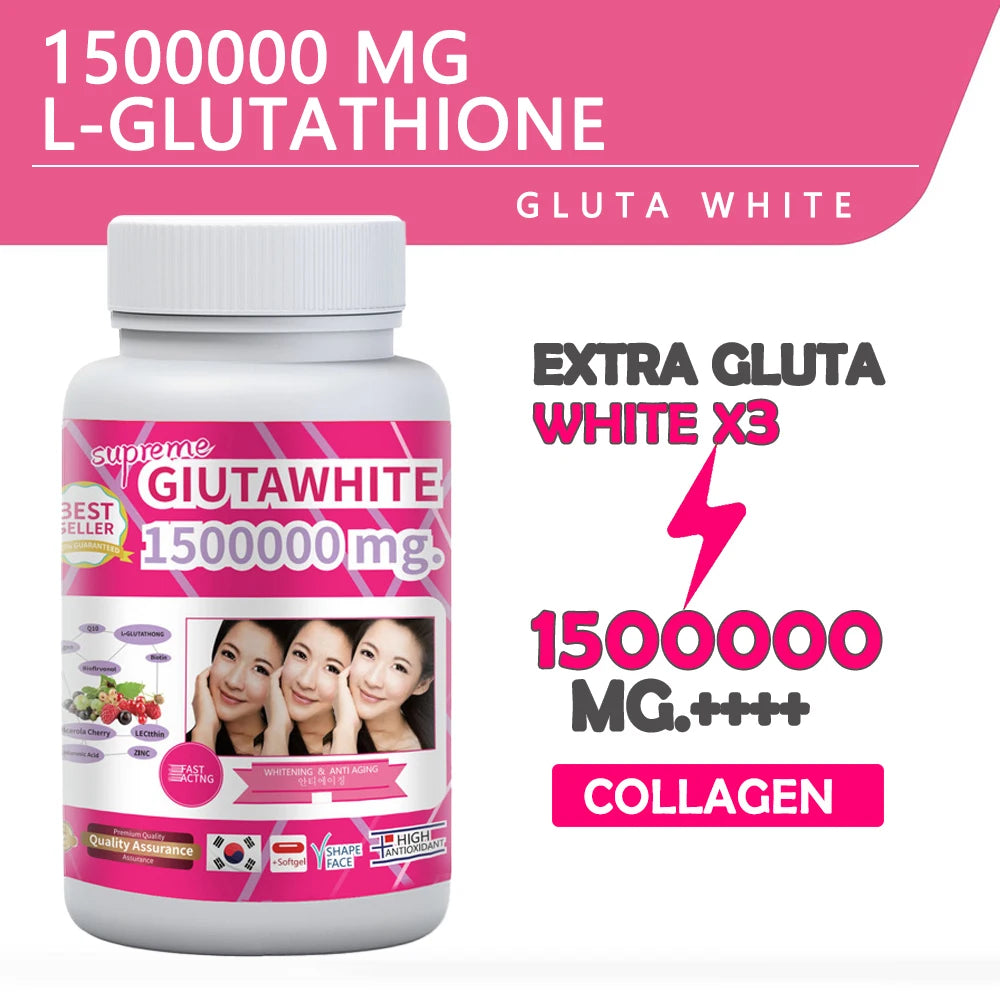 1500000MG Glutathione Skin Whitening Supplement Anti-Aging, UV Protection, Even Skin Tone & Scar - LKBA