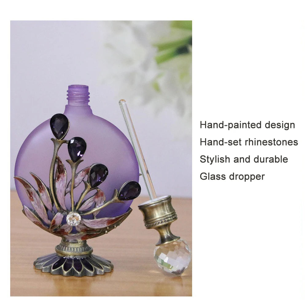 30ml Luxury Vintage Perfume Bottles parfum Maple Leaves Handcrafted Mini Travel Essentials Oil Glass Refillable Refill Dropper - LKBA