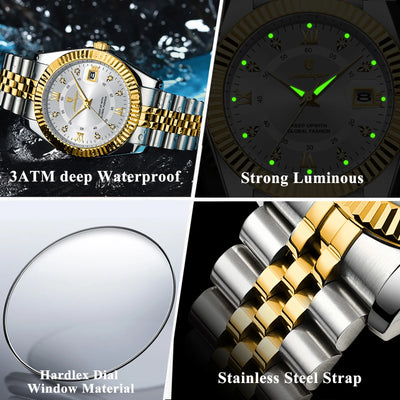 POEDAGAR Luxury Fashion Wristwatch For Men Stainless Steel Date Quartz Man Watch Waterproof Luminous Casual Men's Watches Reloj - LKBA