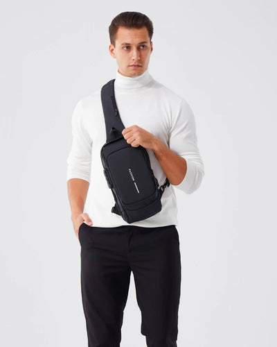 New Brand Designer Men Crossbody Bag PU Leather Classic Anti-Theft Shoulder Bag Chest Bag Multifunctional for Men - LKBA