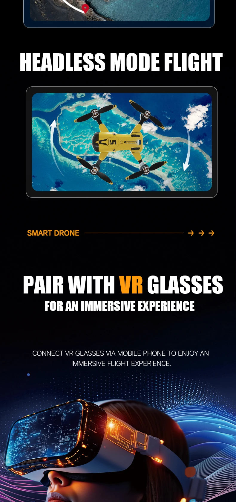 M5 Drone Professional 8K Wide-Angle HD Triple Camera Wi-Fi FPV Height Hold RC Drone Aircraft Quadrotor Adult - LKBA