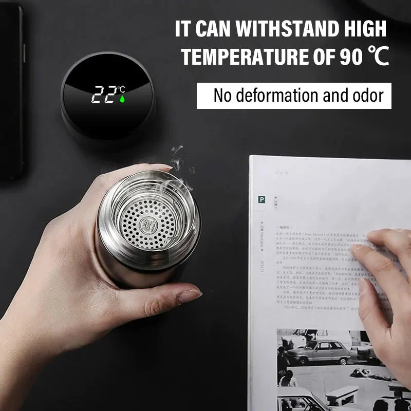 1Pcs Car Smart Thermos Bottle With Temperature Display Coffee Cup For Subaru WRX STI Forester Tribeca Levorg Impreza XV Outback - LKBA