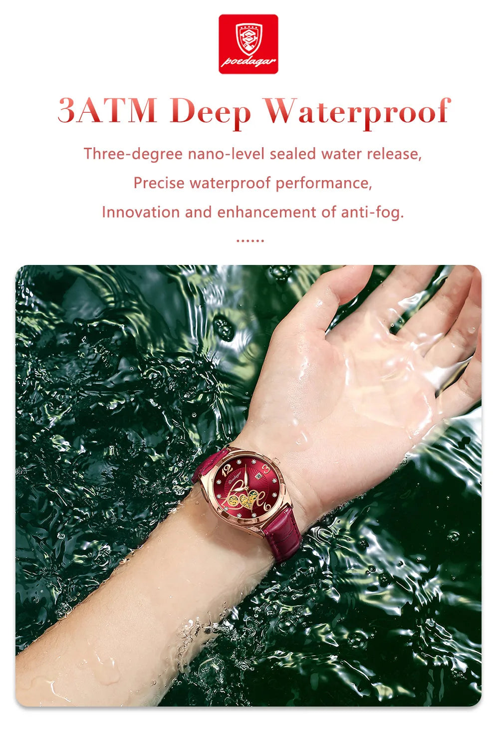 POEDAGAR Fashion Quartz Watch Female Luxury Elegant Casual Clock Waterproof Luminous Date Leather Women Watch Montre Femme gift - LKBA