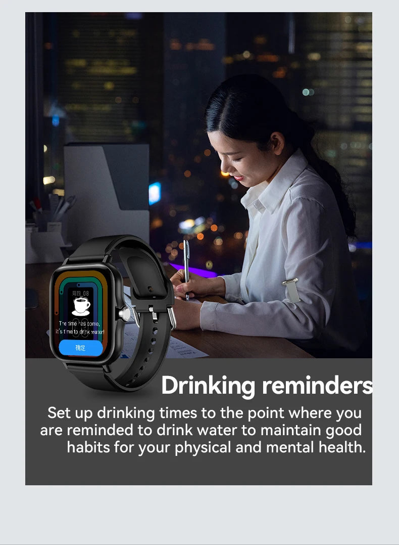 LAXASFIT 2025 Smart Watch Android IOS Bluetooth Talk Heart Rate Monitor Sleep Record Sports Smart Watch Ladies Men Gift - LKBA