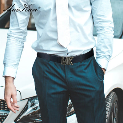 Men's Reversible PU Leather Dress Belt Rotated Black Buckle Belt Valentine's Day - LKBA