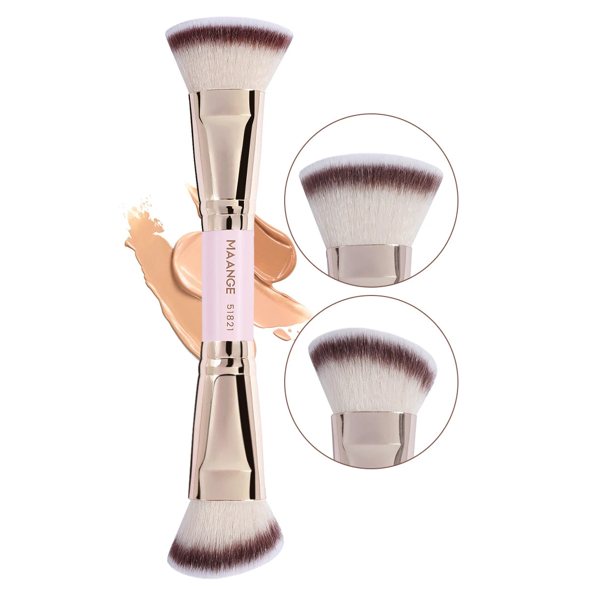 2PCS Foundation Brush Set for Liquid Cream Powder Contour Buffing Blending Concealer Face Brush Cosmetic Makeup Tools - LKBA