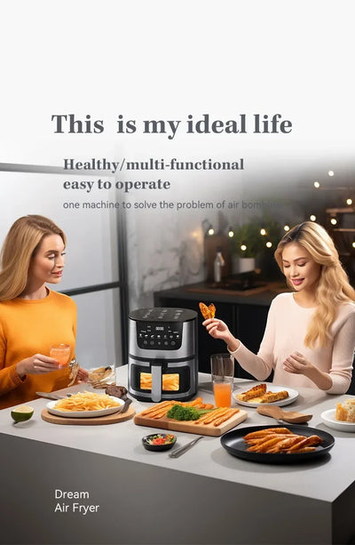 7L Electric Air Fryer Smart Multi-function Hot Convection Oven Deep Fryer Without Oil LED Touch Control - LKBA