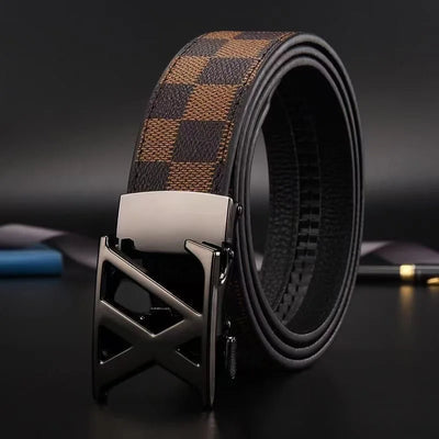 New genuine leather men belts waistband alloy automatic buckle men and women - LKBA
