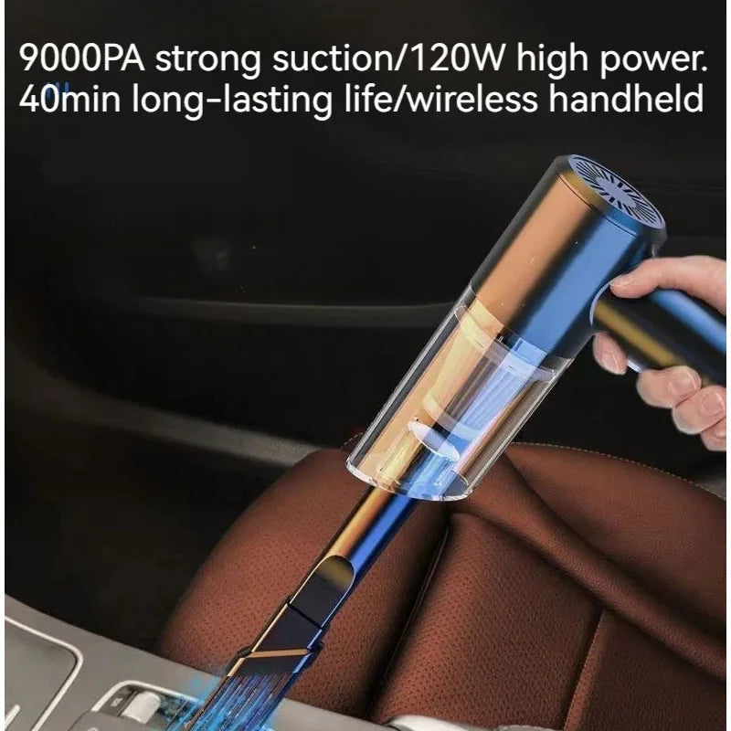 Car Vacuum Cleaner 120000PA Powerful Cleaning Machine Cars Cleaner Mini Wireless Portable Hand held Cleaner for Home Appliance - LKBA