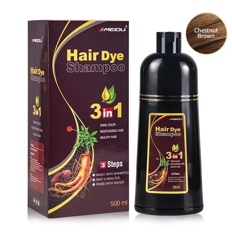 30ml/500ml 3-in-1 Quick Hair Dye Shampoo Natural Black Herbal Hair Dye Moisturizes Mild Hair Dye Conditioner Hair Care Products - LKBA