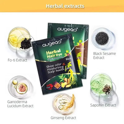 Pure Natural Herbal Hair Dye Shampoo 5 Minutes Change Hairs Color Non-irritating Repair Gray White Fashion Hair Care Women Men - LKBA