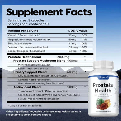 Prostate Health - Reduce Nighttime Bathroom Visits, Improve Performance - LKBA